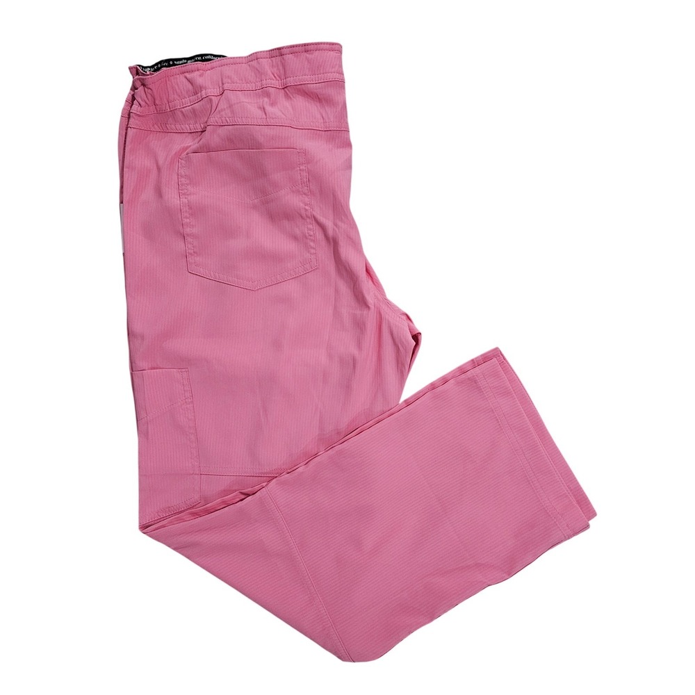 Koi Lite Women XL Peony Pink Peace Petite Performance Stretch Scrub Pants - Picture 6 of 8